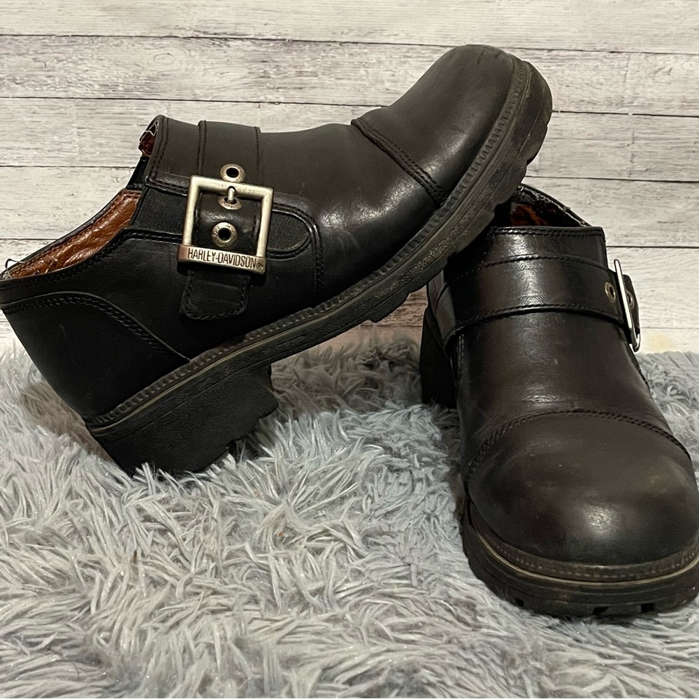 Harley-Davidson Sarah Full Grain Leather Cap Toe Style Shoes 7.5